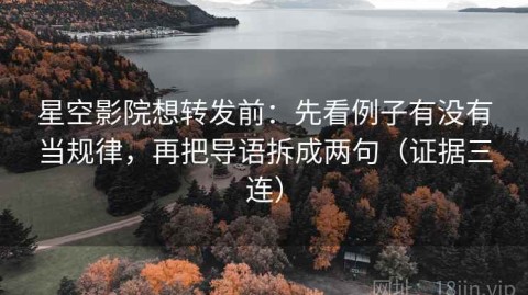 星空影院想转发前：先看例子有没有当规律，再把导语拆成两句（证据三连）