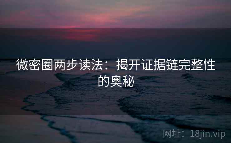 微密圈两步读法：揭开证据链完整性的奥秘