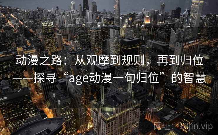 动漫之路：从观摩到规则，再到归位——探寻“age动漫一句归位”的智慧