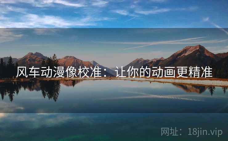 风车动漫像校准：让你的动画更精准